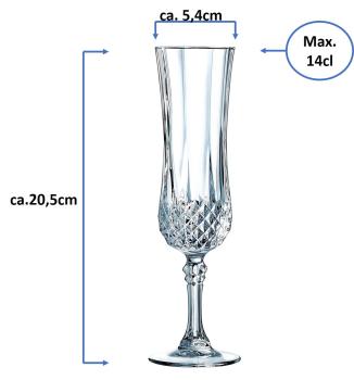 Preview: Longchamp Sektglas 12cl Kristallglas 4er Set